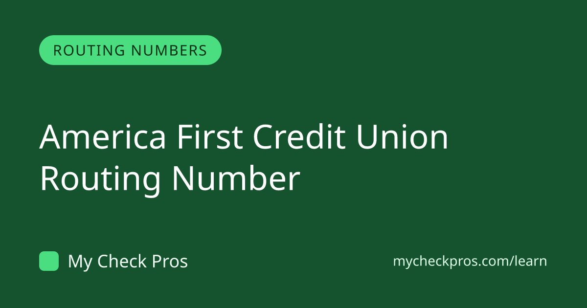 America First Credit Union Routing Number (2026) — 324377516 | My Check ...