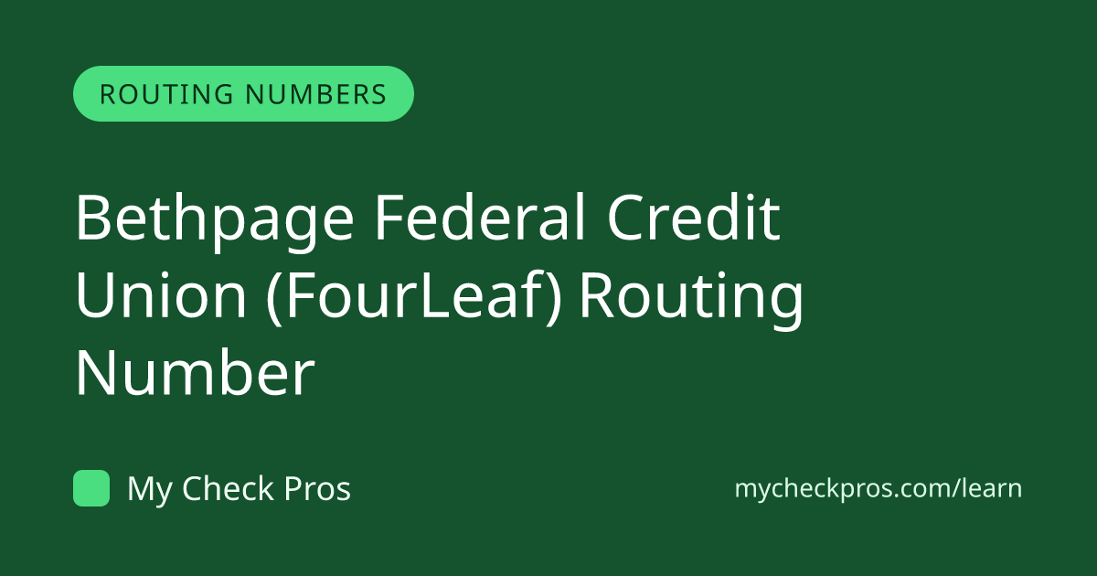 Bethpage Federal Credit Union (FourLeaf) Routing Number (2026 ...