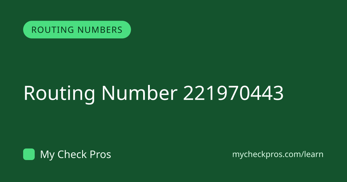 Routing Number 221970443 — Webster Bank | My Check Pros
